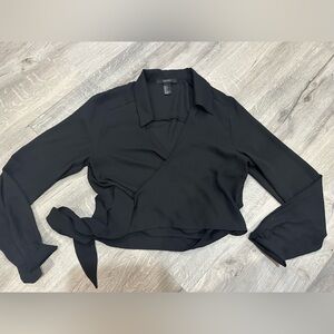 Forever 21 Black Wrap Blouse